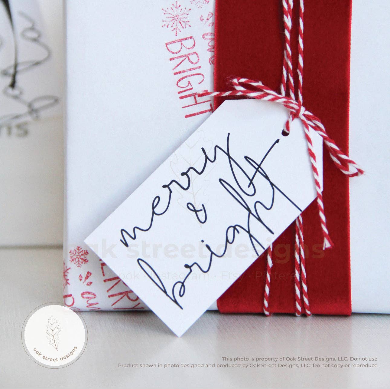 Black + White Christmas Tags