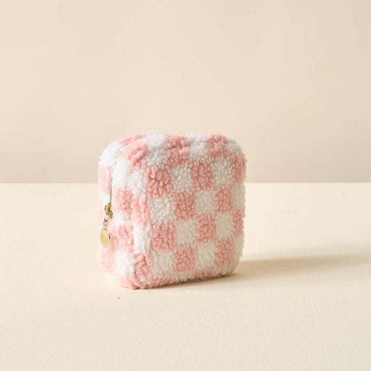 Teddy Pouch Check Blush