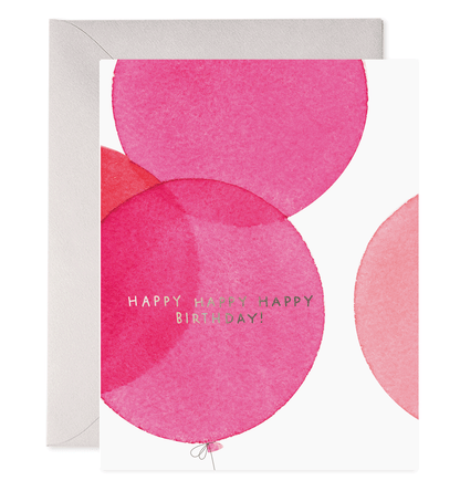 Pink Balloons Birthday Greeting Card