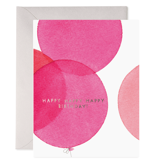 Pink Balloons Birthday Greeting Card