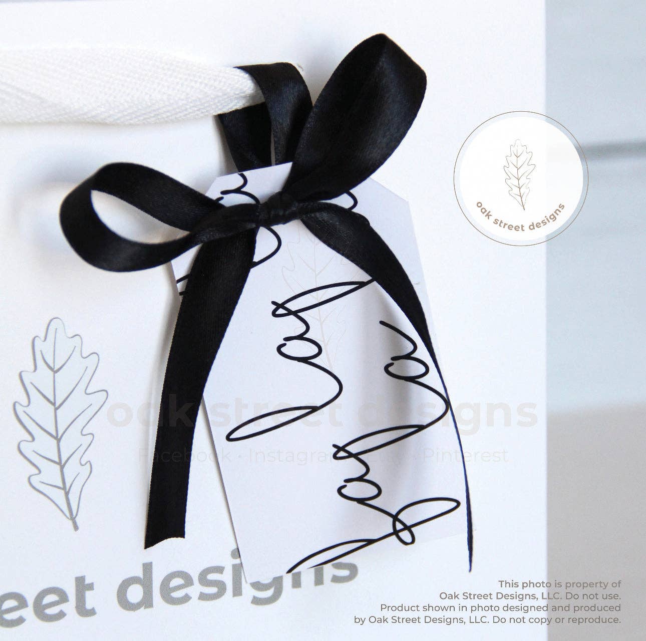 Black + White Christmas Tags