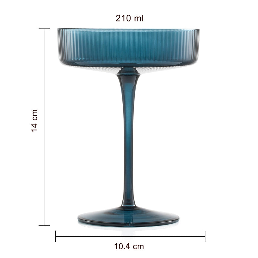 Tonal Ribbed Coupe Glassware Set