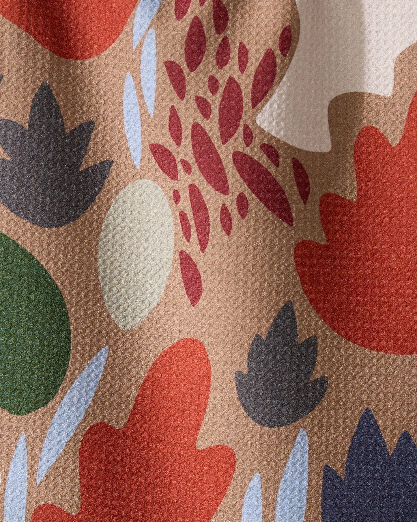 Geometry Cut Paper Leaves Mocha Bar Towel