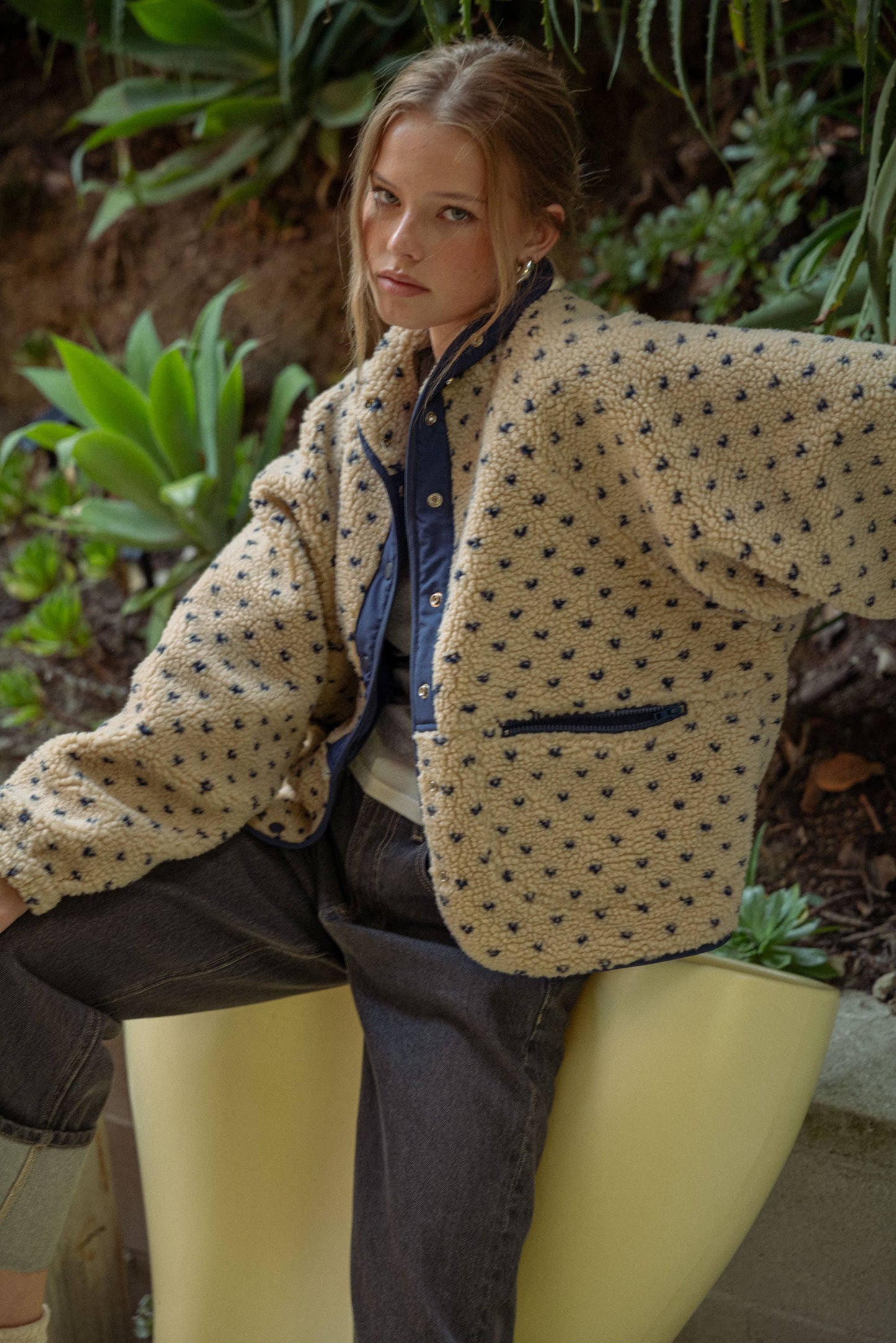 Cappuccino Dot Sherpa Jacket