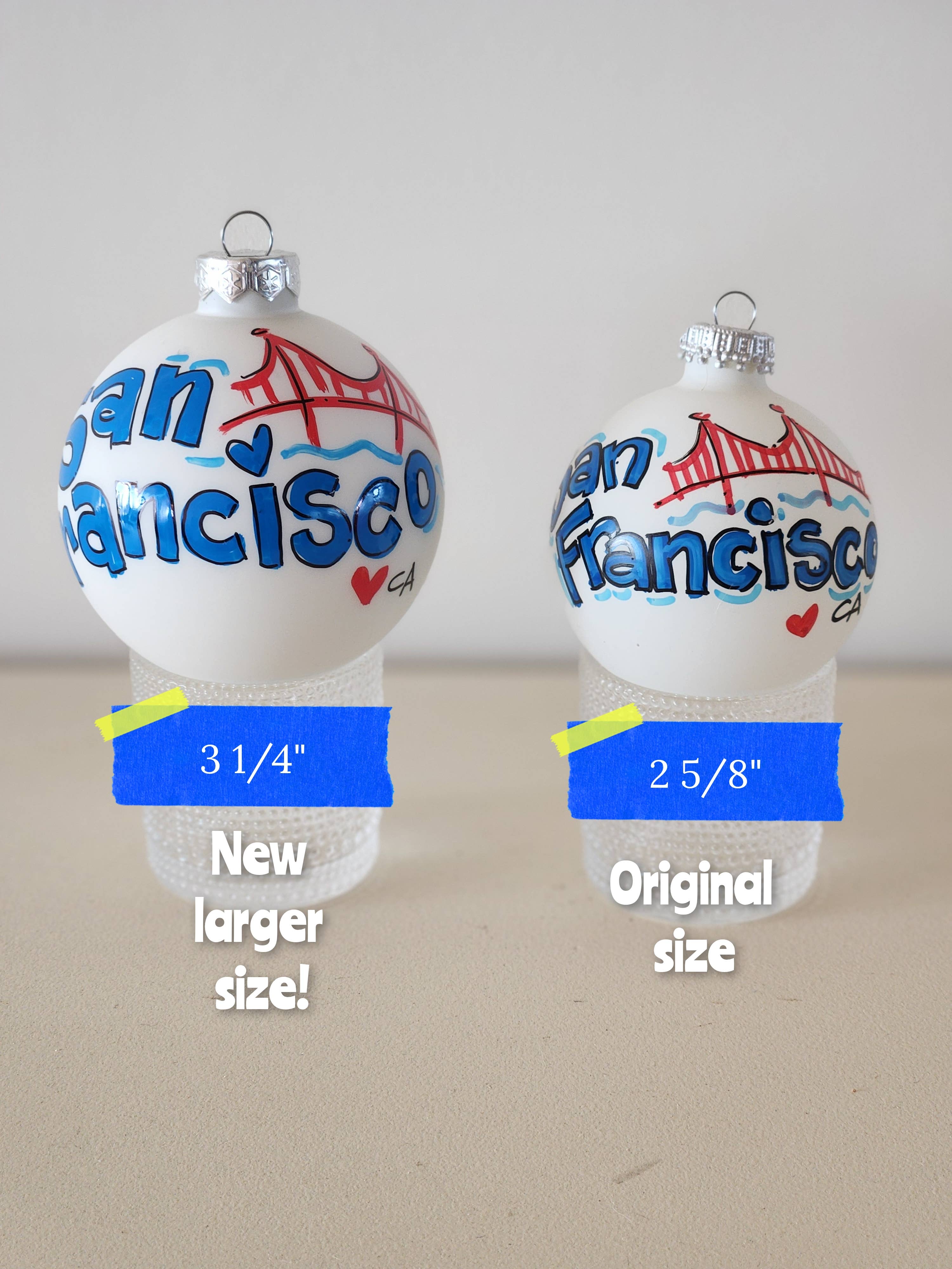 Mount Prospect Hand Painted Glass Ball Ornament