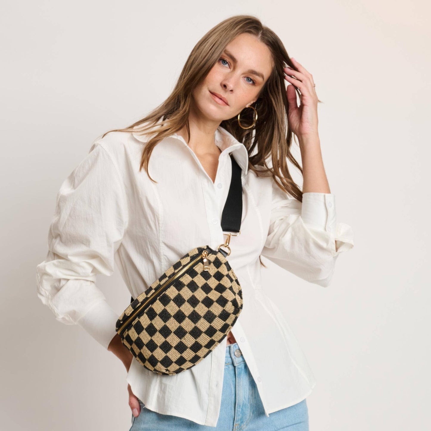 Large Checker Belt Bag