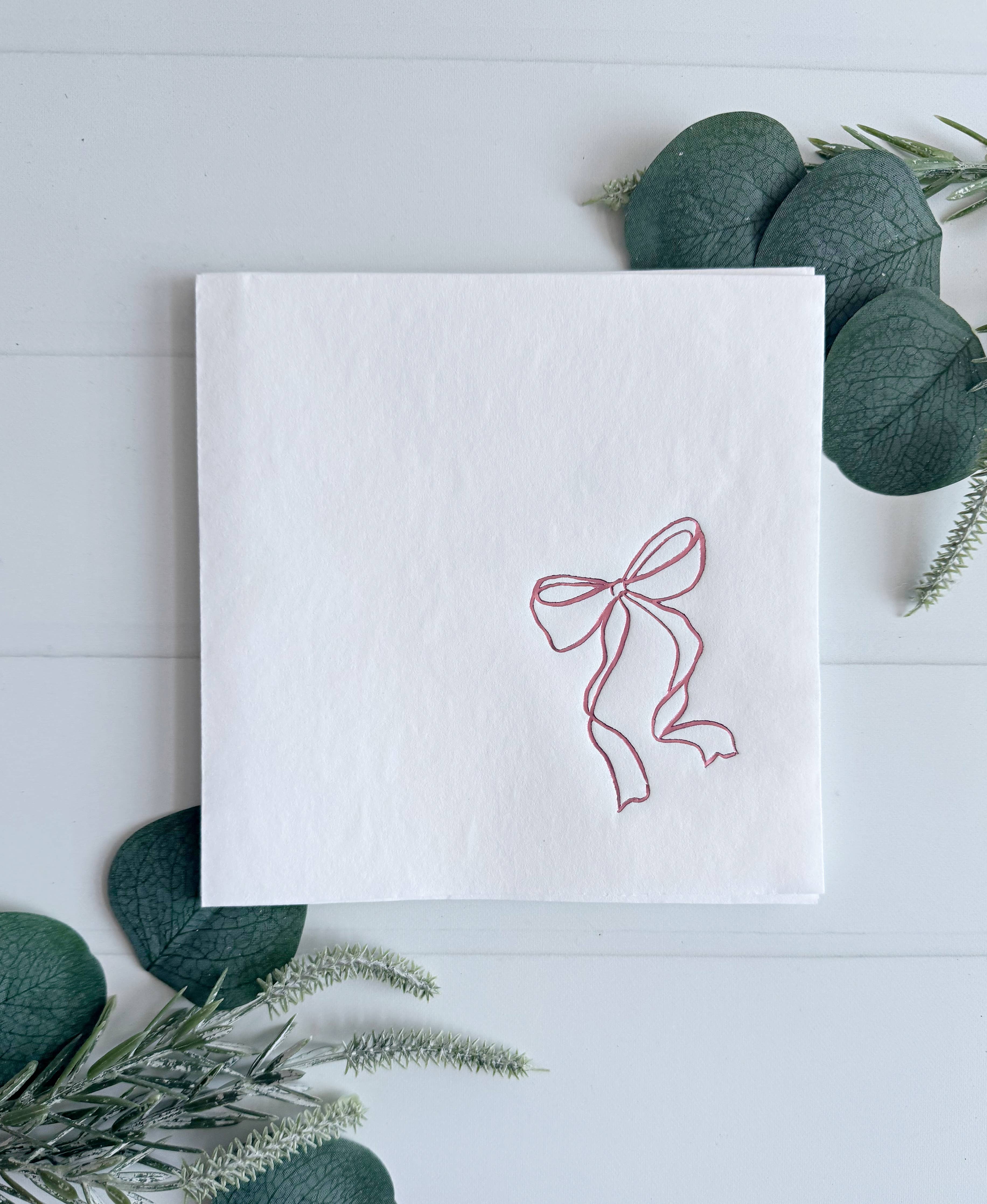 Pink Bow Luncheon Napkins