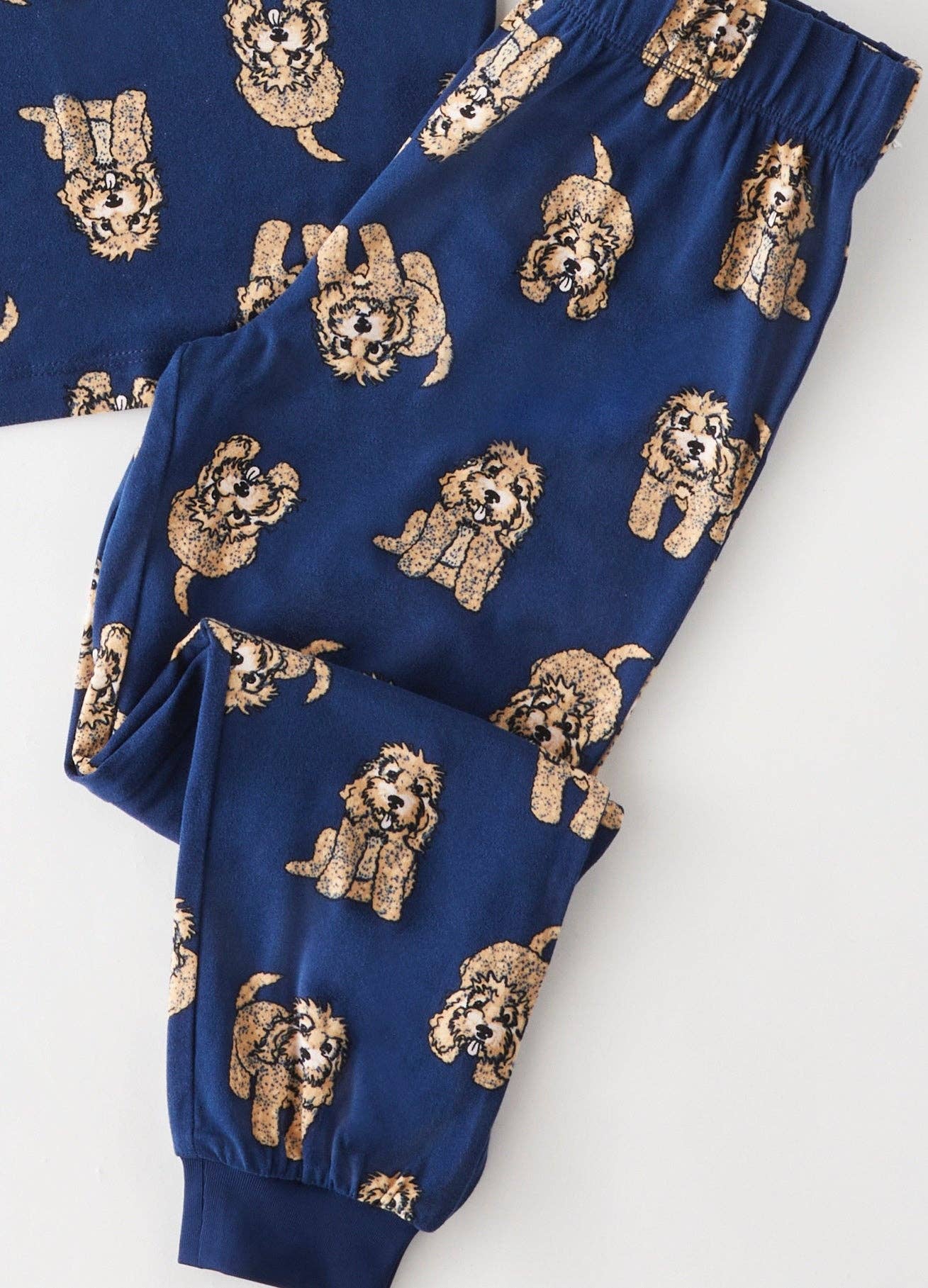 Kids Navy Cockapoo Print Long Pajama Set