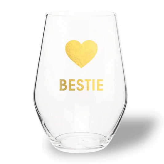 Gold Foil Stemless Wine Glass