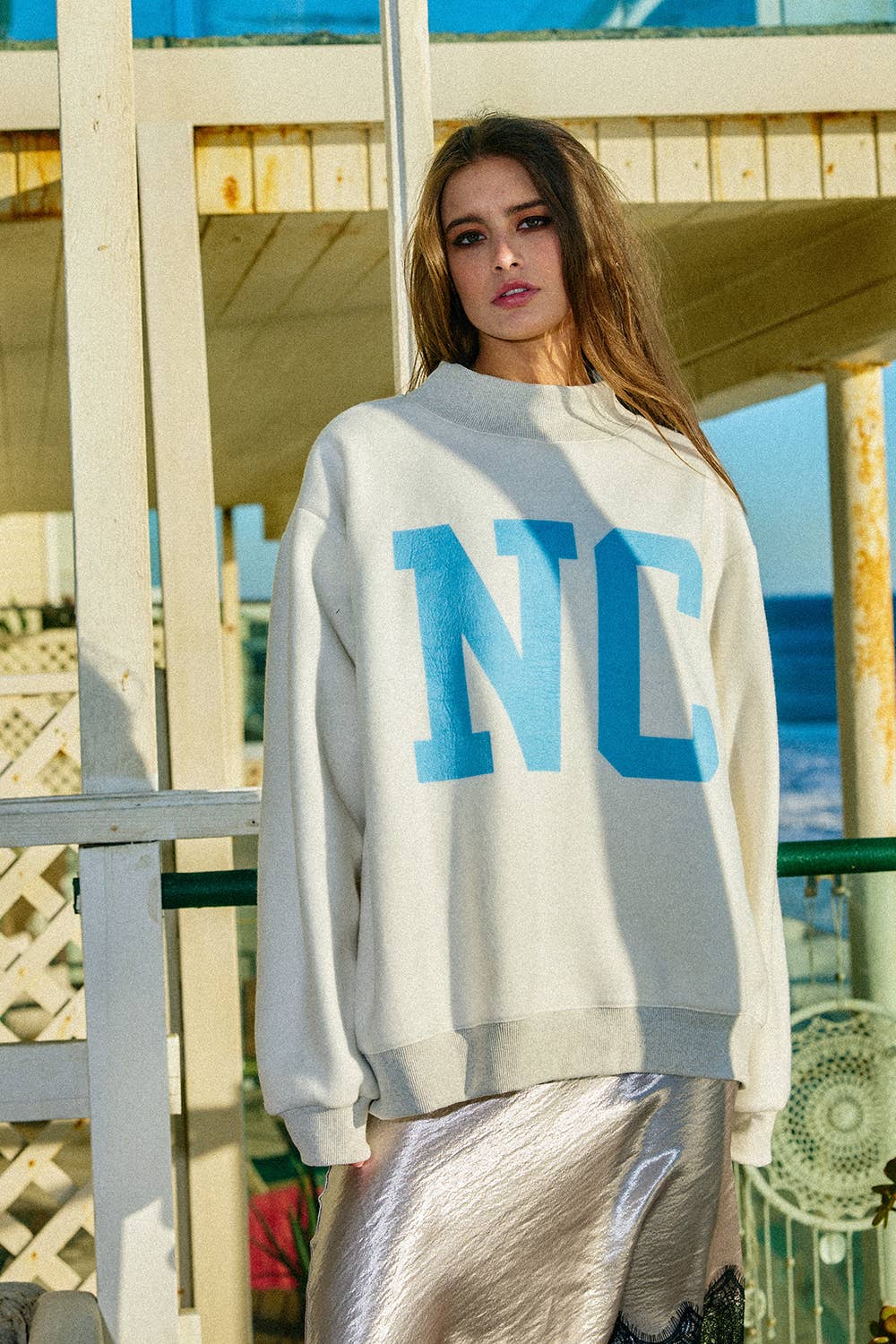 Carolina Mock Neck Sweatshirt