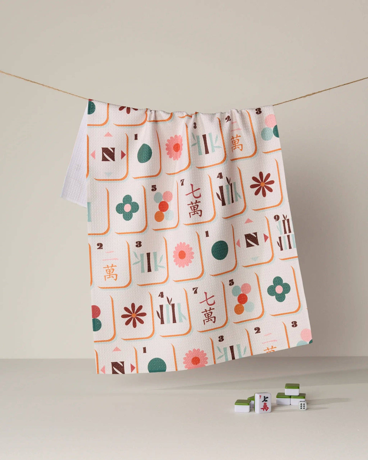 Geometry Cypress Tile Toss Tea Towel