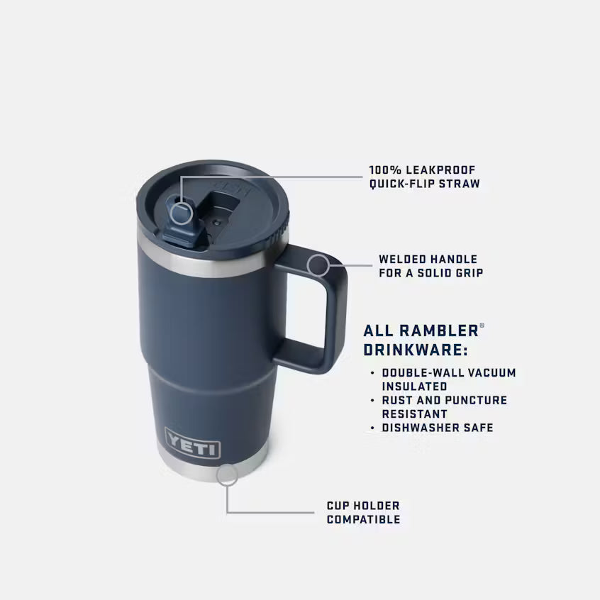 Yeti Rambler Travel Straw Mug-20 oz