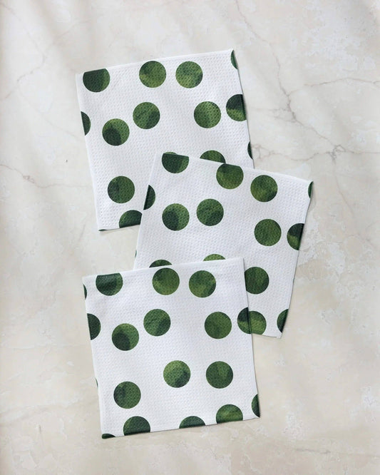 Geometry Grass Polka Dishcloth Set