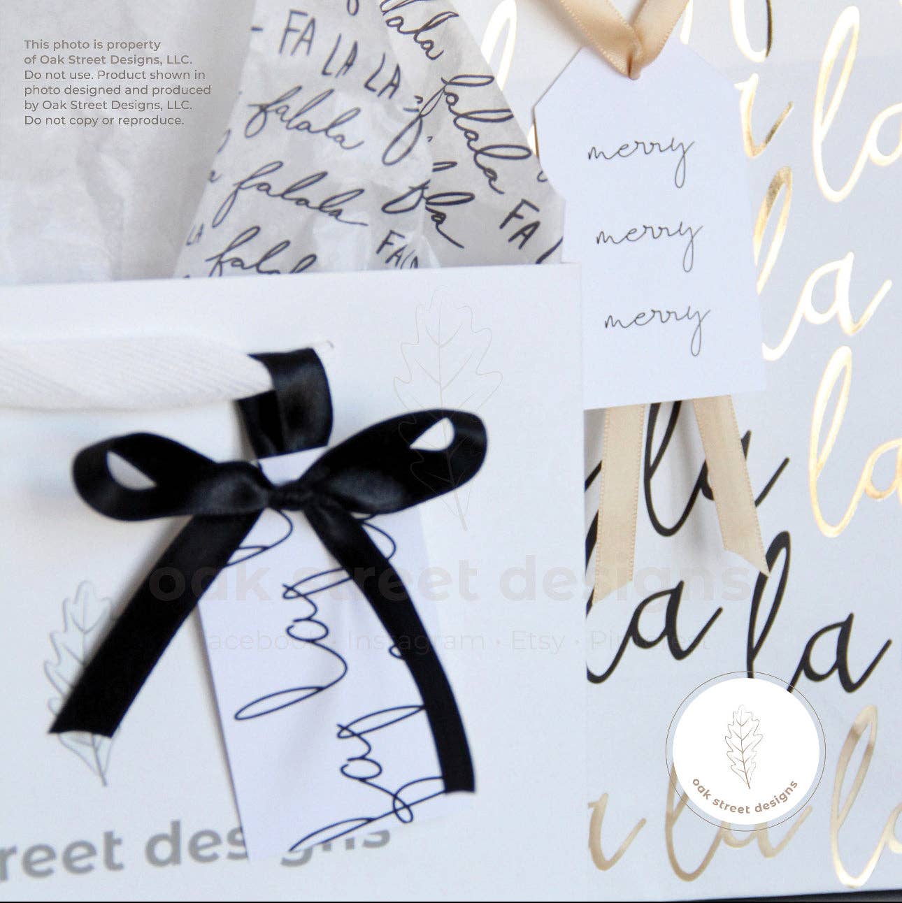 Black + White Christmas Tags