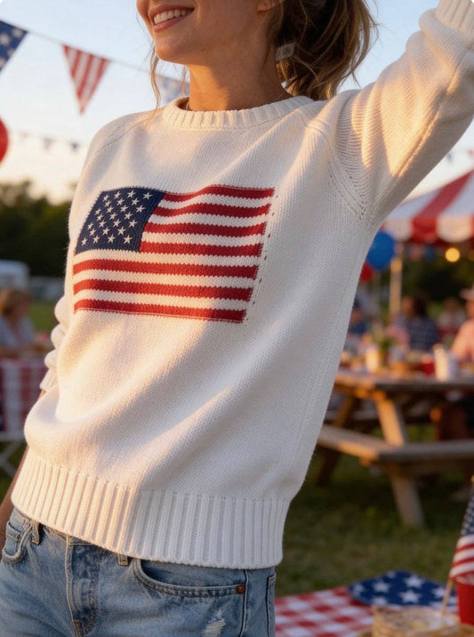 Chunky Campus Flag Sweater