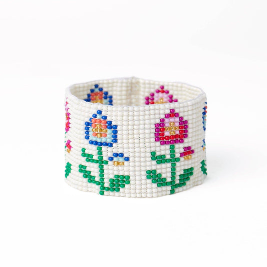 Kendall Floral Beaded Stretch Bracelet