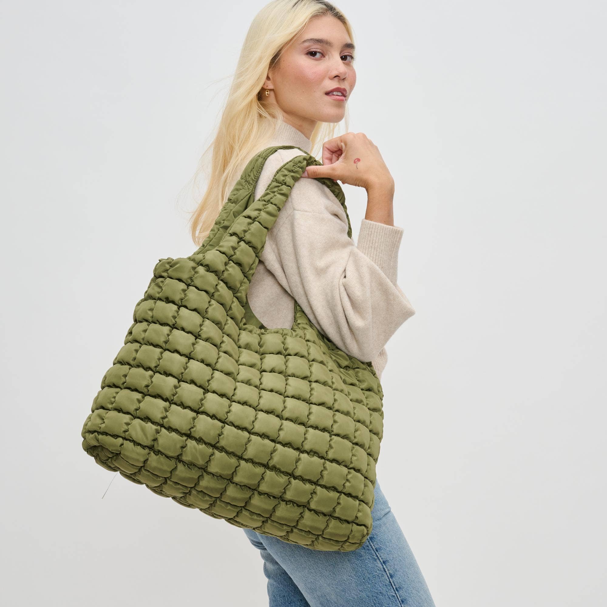 Elevate Quilted Puffer Nylon Hobo