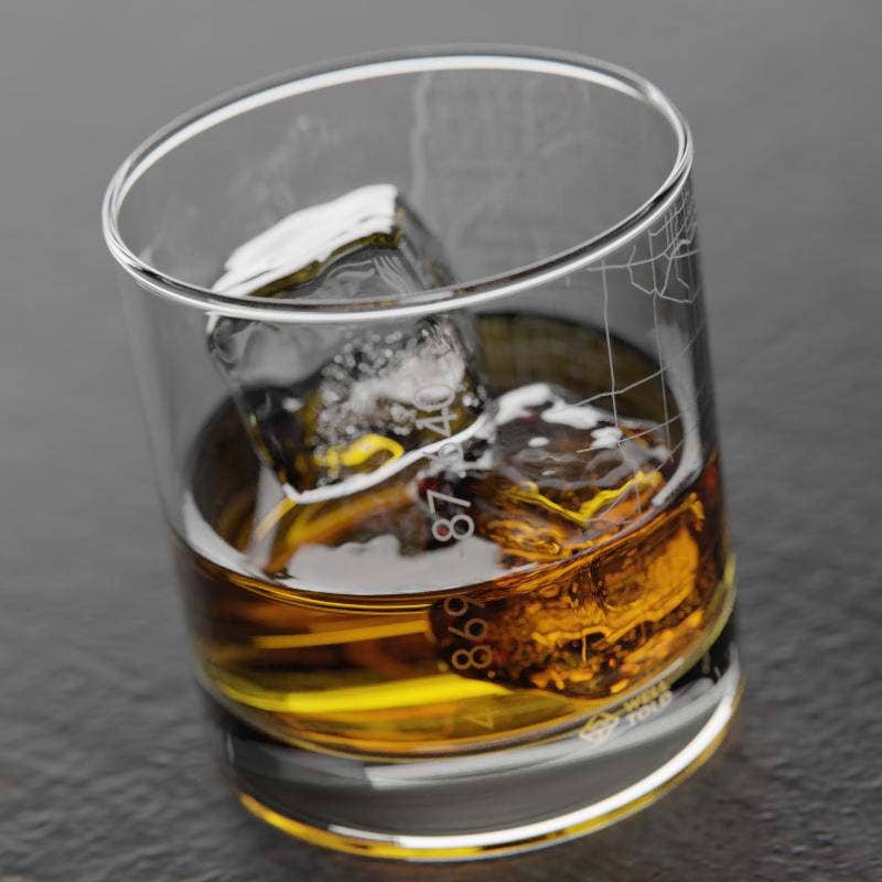 Chicago IL Map Rocks Whiskey Glass