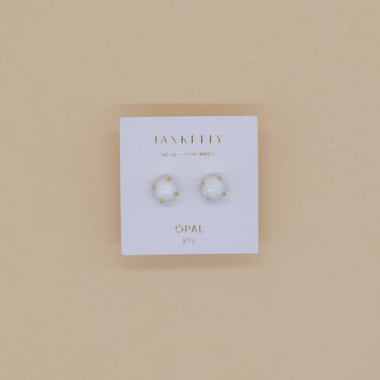 White Opal Earrings