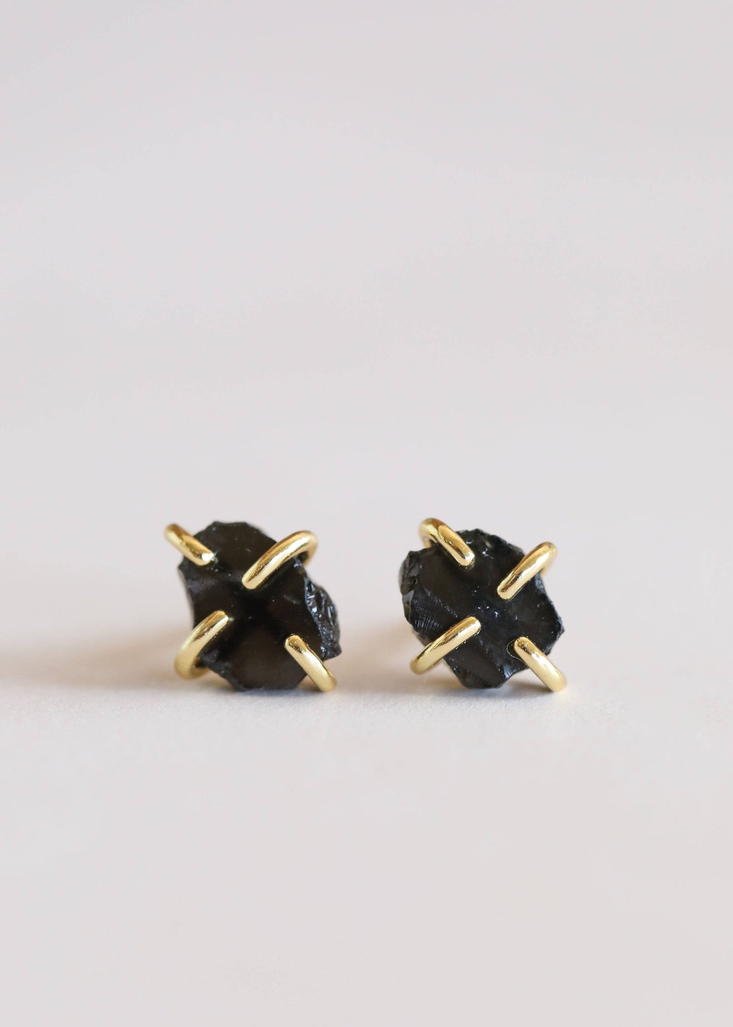 Obsidian Gemstone Studs