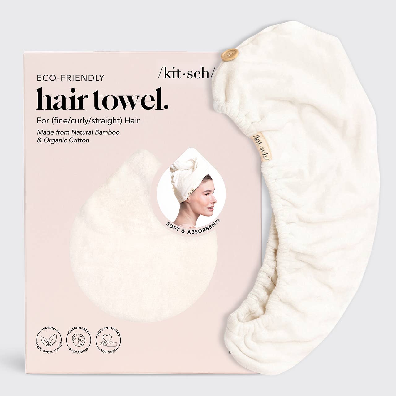 Kitsch Ivory Quick Dry Hair Towel