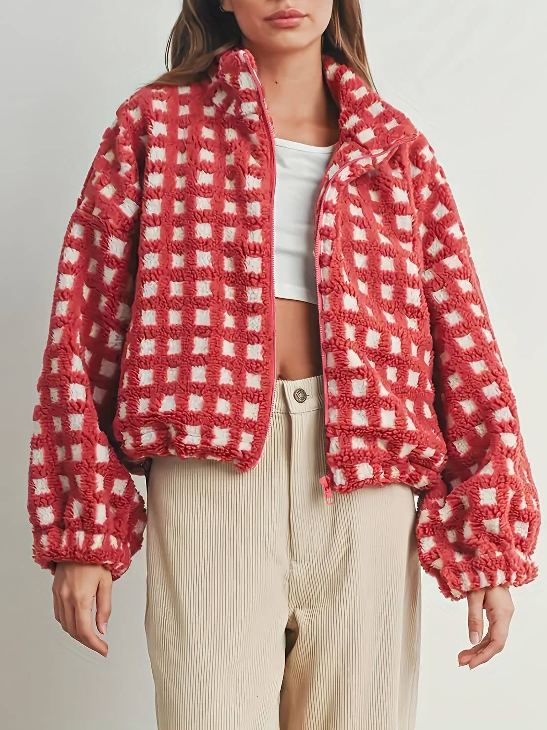 Checkered Sherpa Fleece