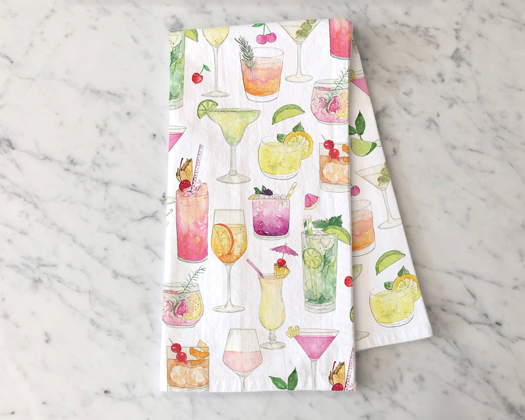 Cocktails Tea Towel