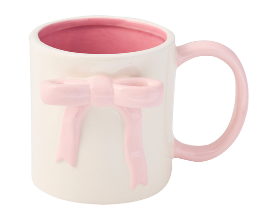 Ceramic Pink Bow Side Mug