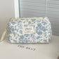Blue Flower Cosmetic Bag