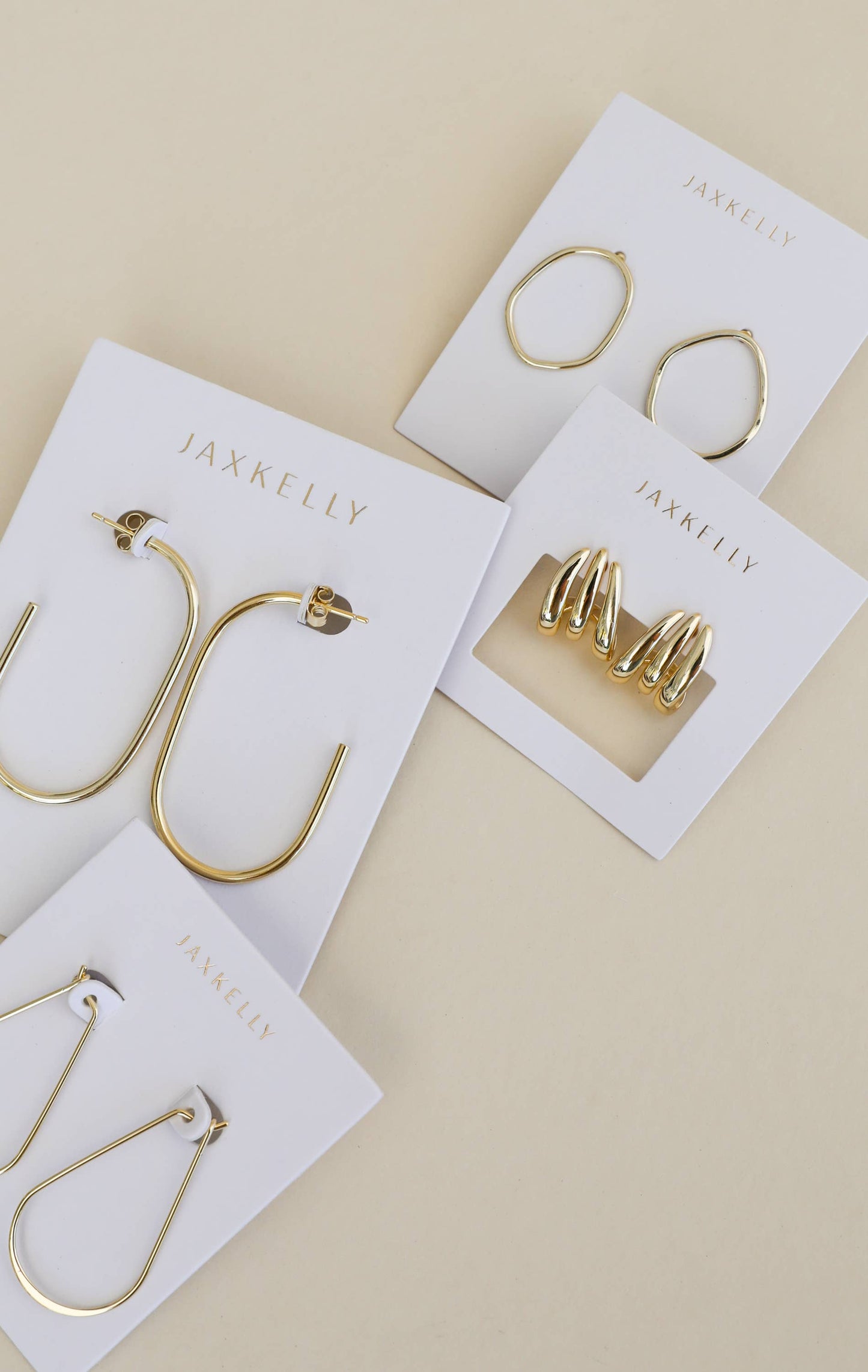 Gold Three Hoop Huggie