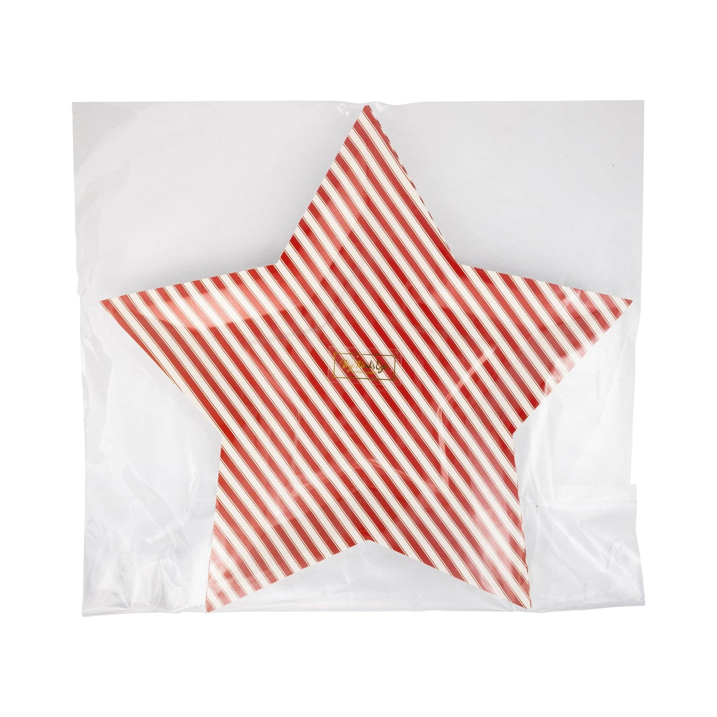 Red Striped Star Paper Plates