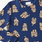 Kids Navy Cockapoo Print Long Pajama Set