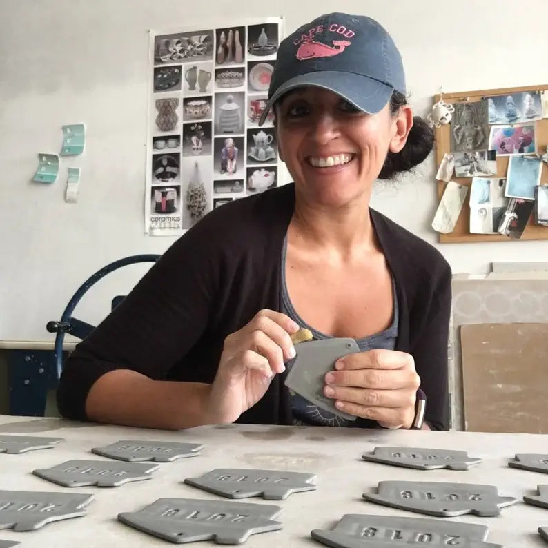 Custom Zip Code Ceramic House Ornament | Handmade Pottery