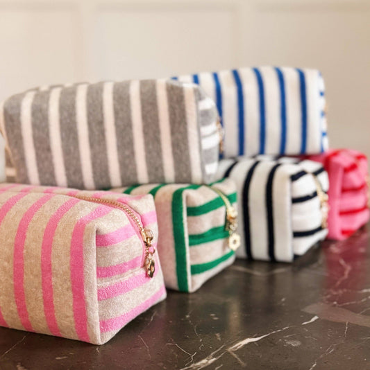 Terry Cloth Striped Pouch