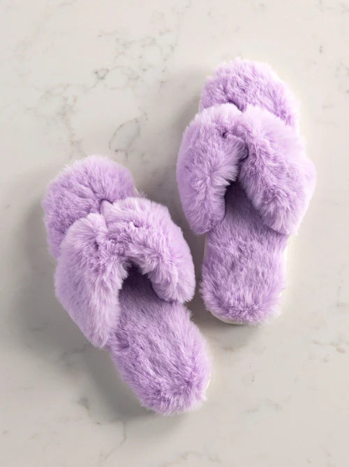 Fuzzy Purple Slippers