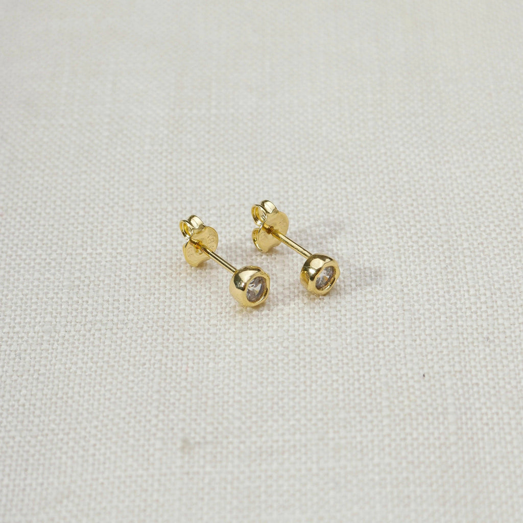 Round Bezel CZ Studs