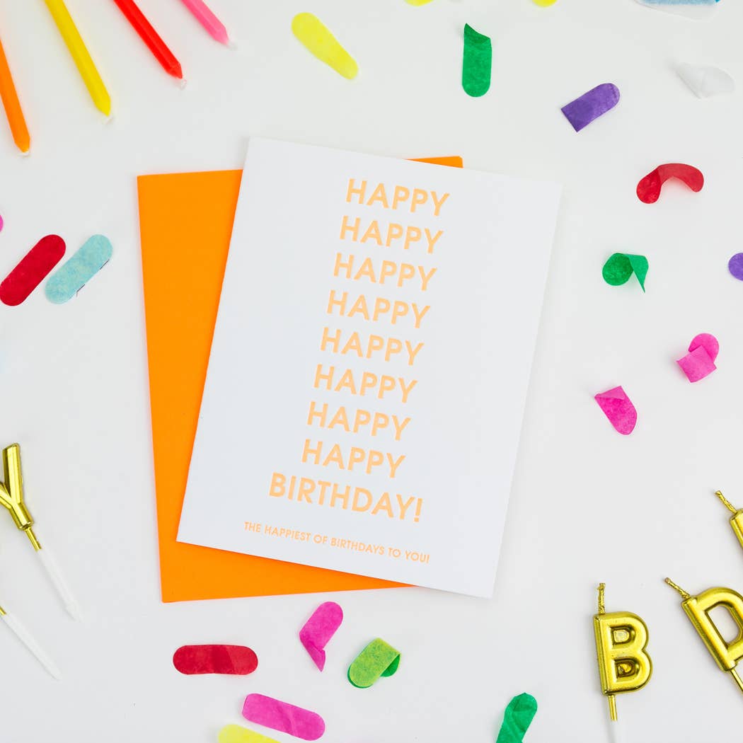Happiest of Birthdays Letterpress Card