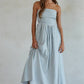 Striped Tube Strapless Flare Maxi Dress