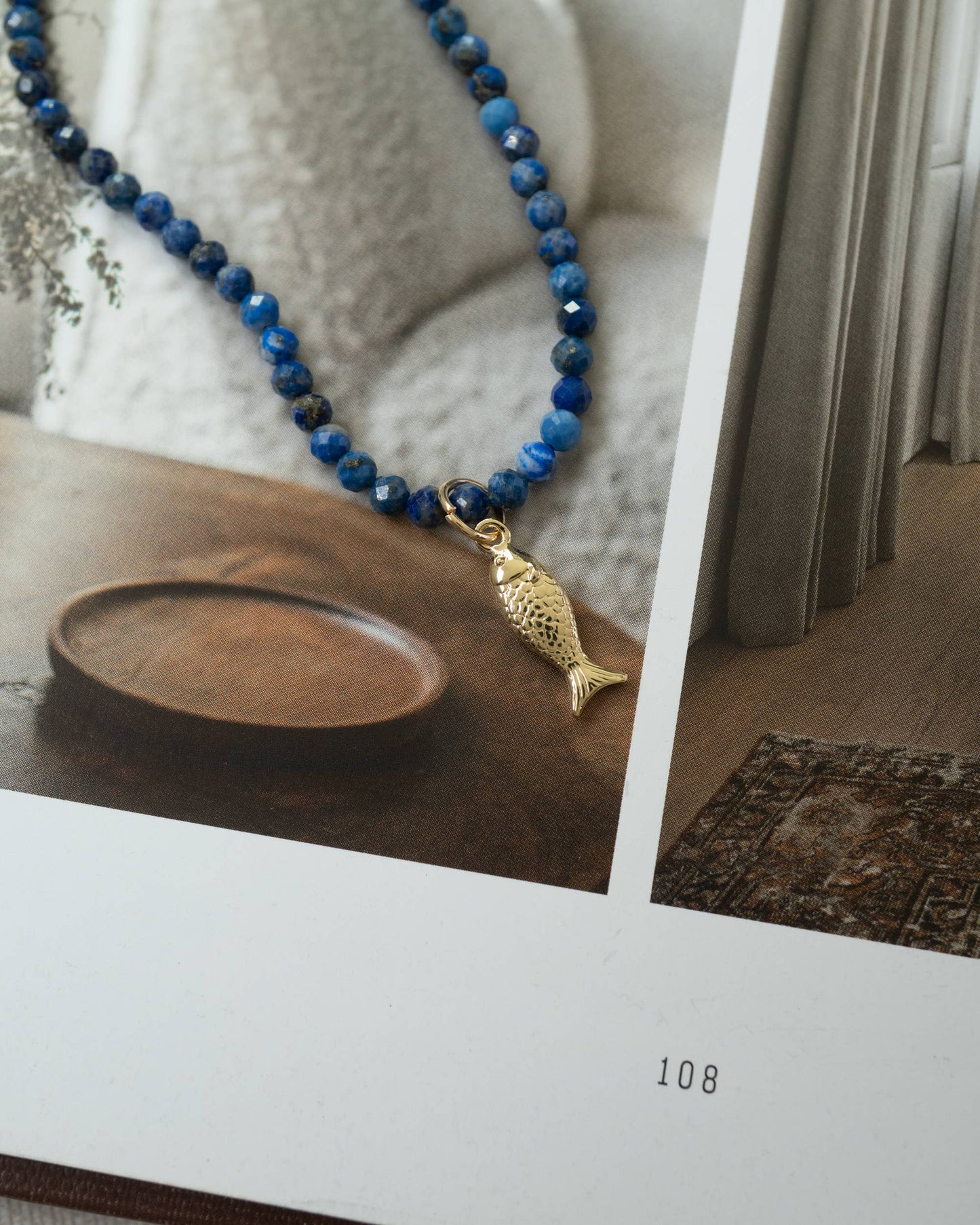 Fish Gemstone Beaded Necklace