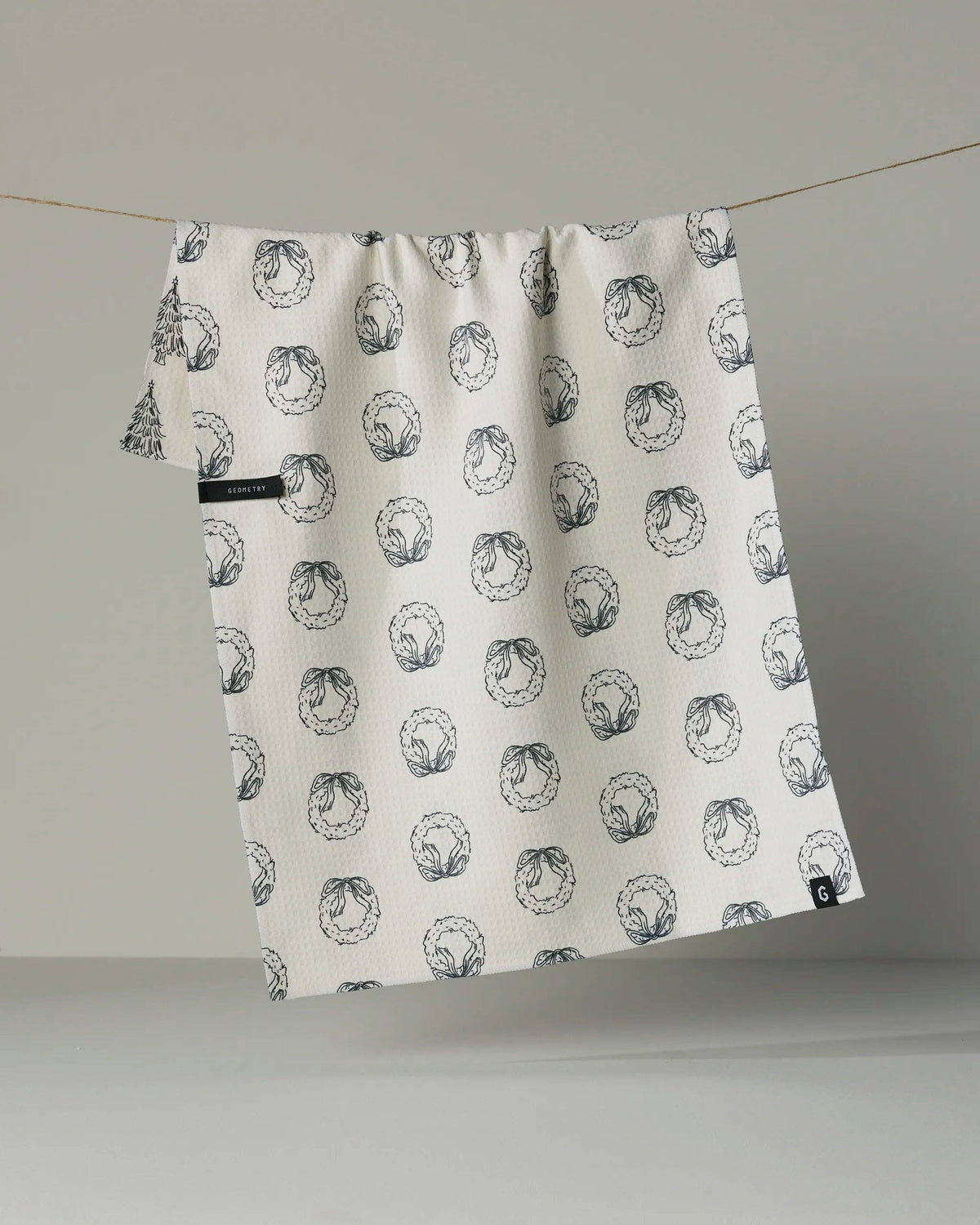 Geometry Evergreen Sketches Luxe Kitchen Towel