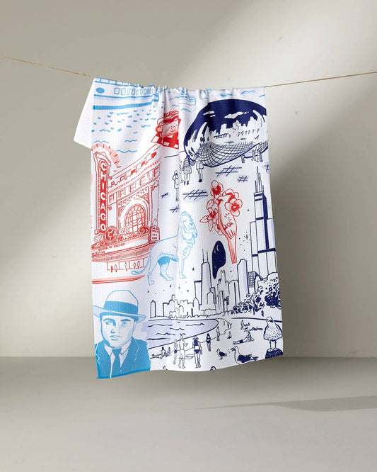 Geometry Chicago in Color Tea Towel
