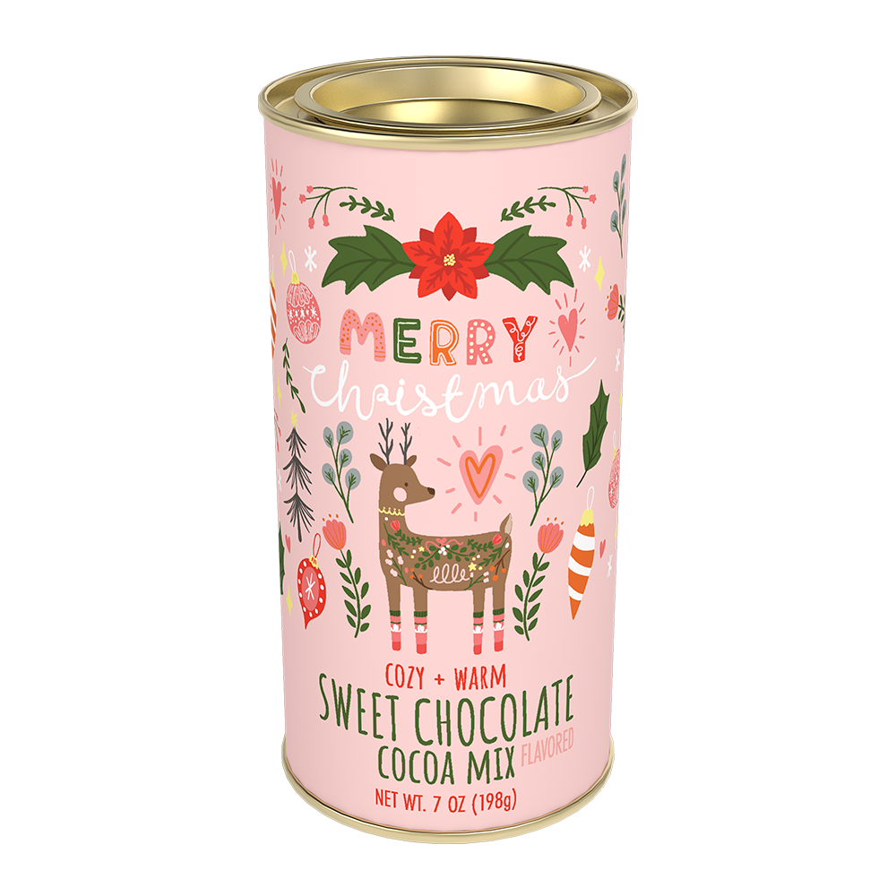 Christmas Deer Sweet Chocolate Cocoa Tin