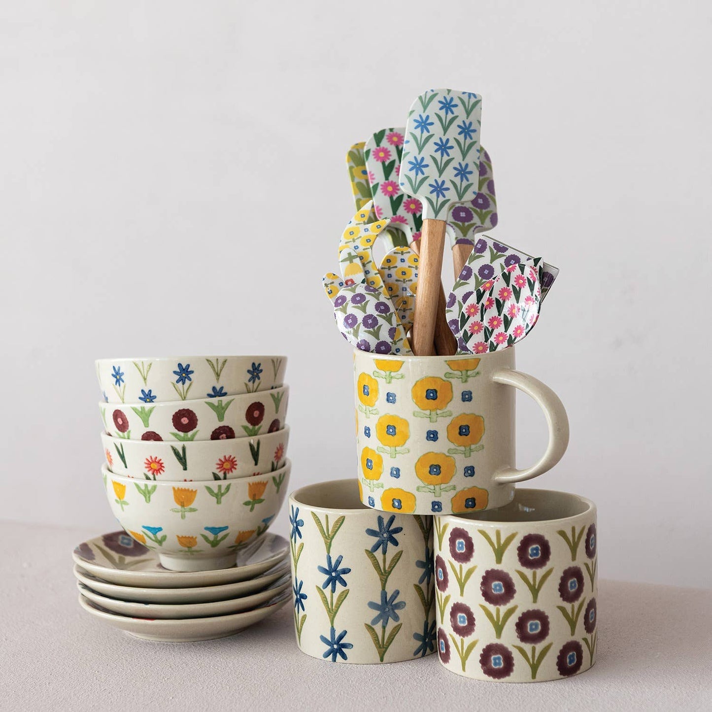 Floral Stoneware Mug