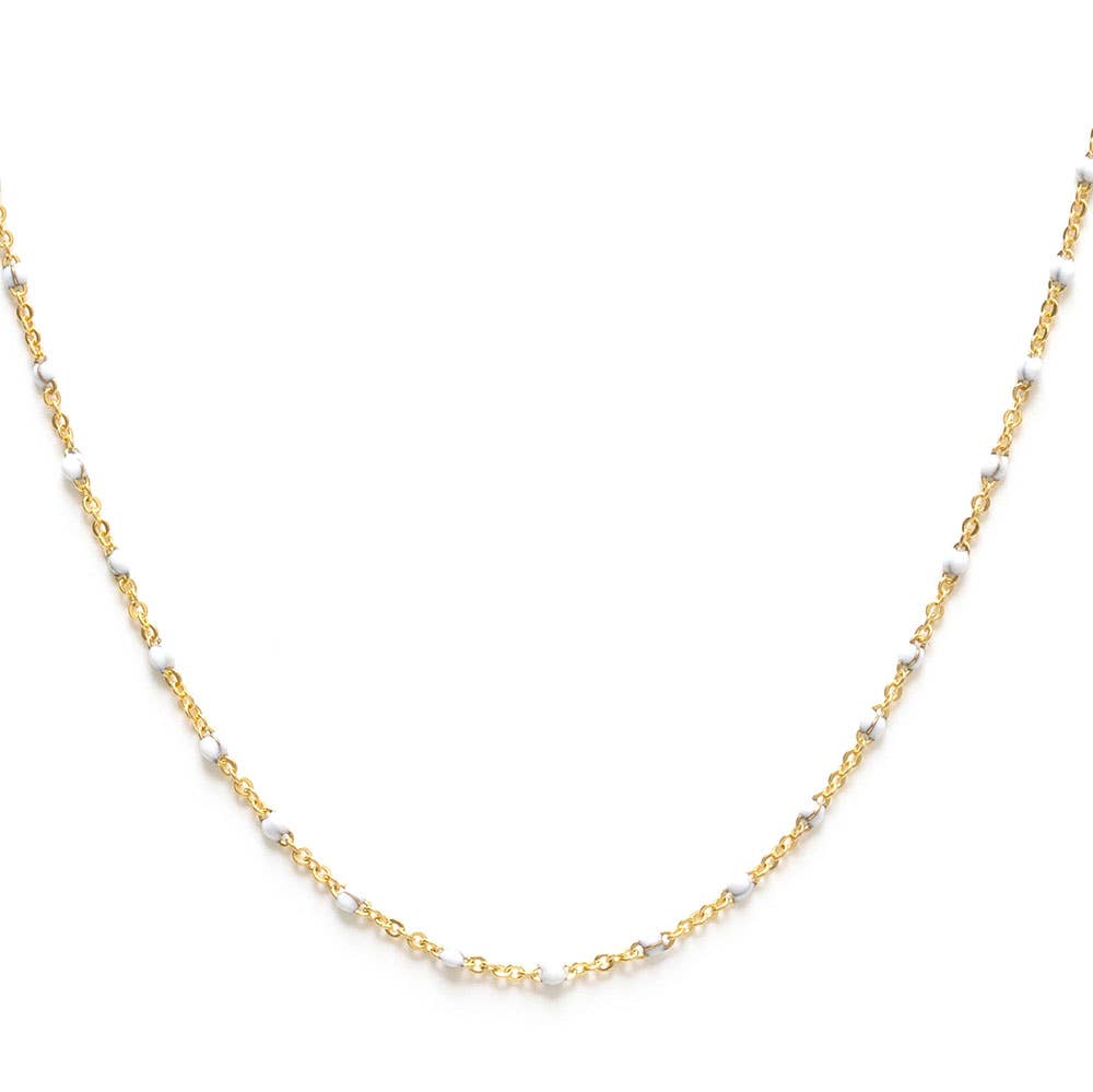 Enamel Beaded Chain Necklace