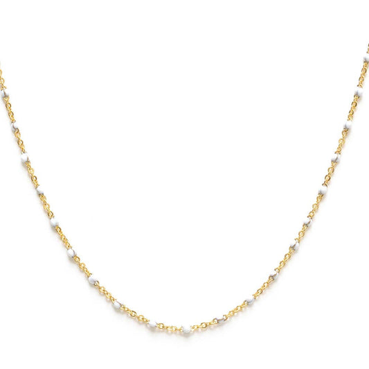 Enamel Beaded Chain Necklace