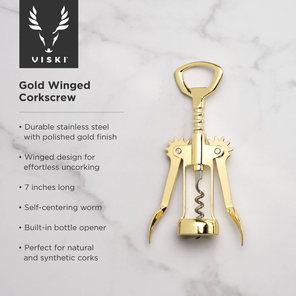 Gold Corkscrew & Bottle Opener