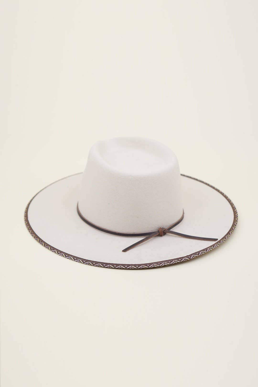 Avril Tribal Wool Wide Brim Hat