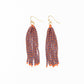 Navy & Orange Tassel Seed Bead Earrings