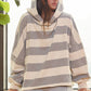 Striped Fleece Sweatshirt Hoodie
