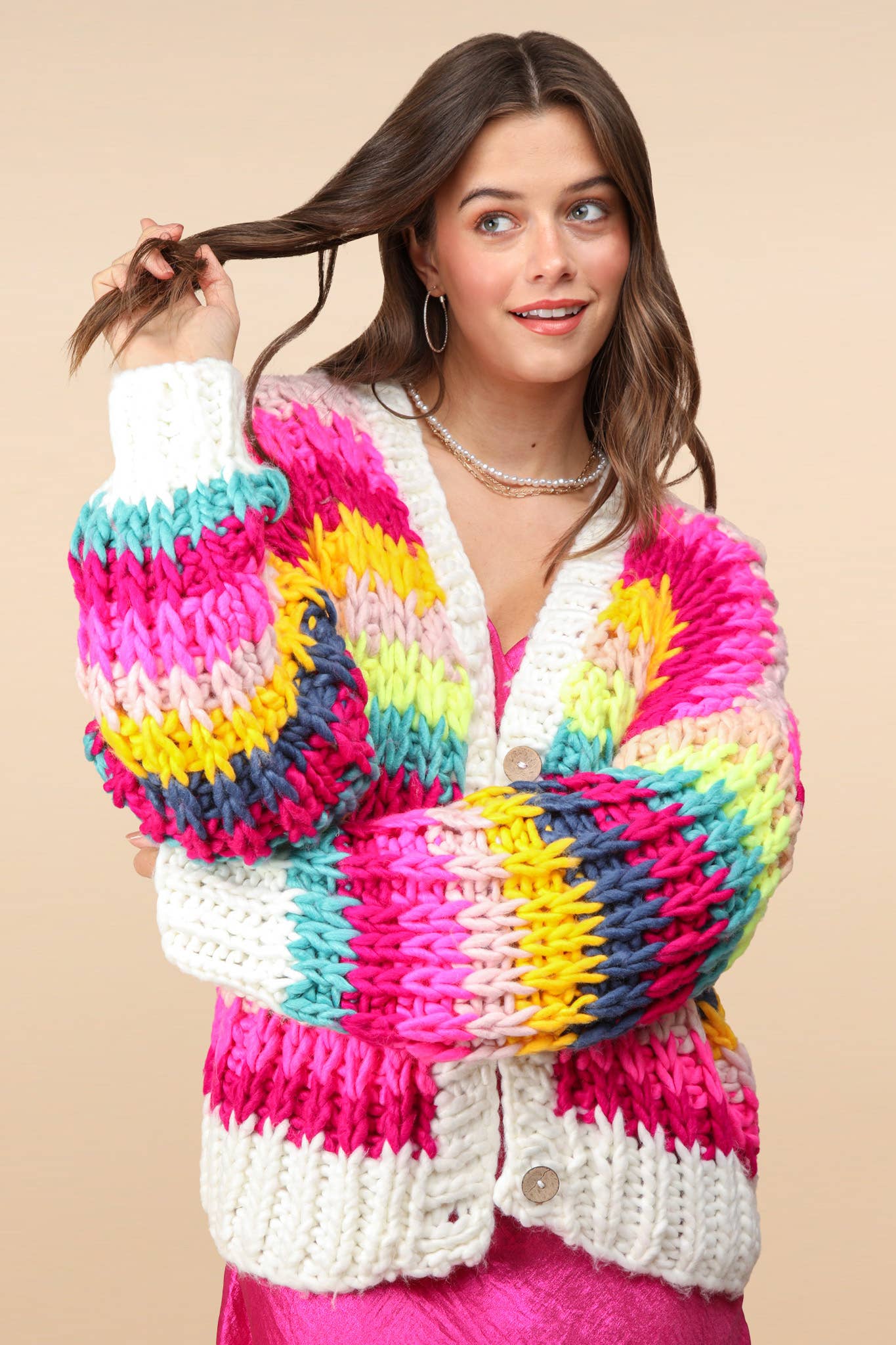 Multi Color Chunky Knit Sweater